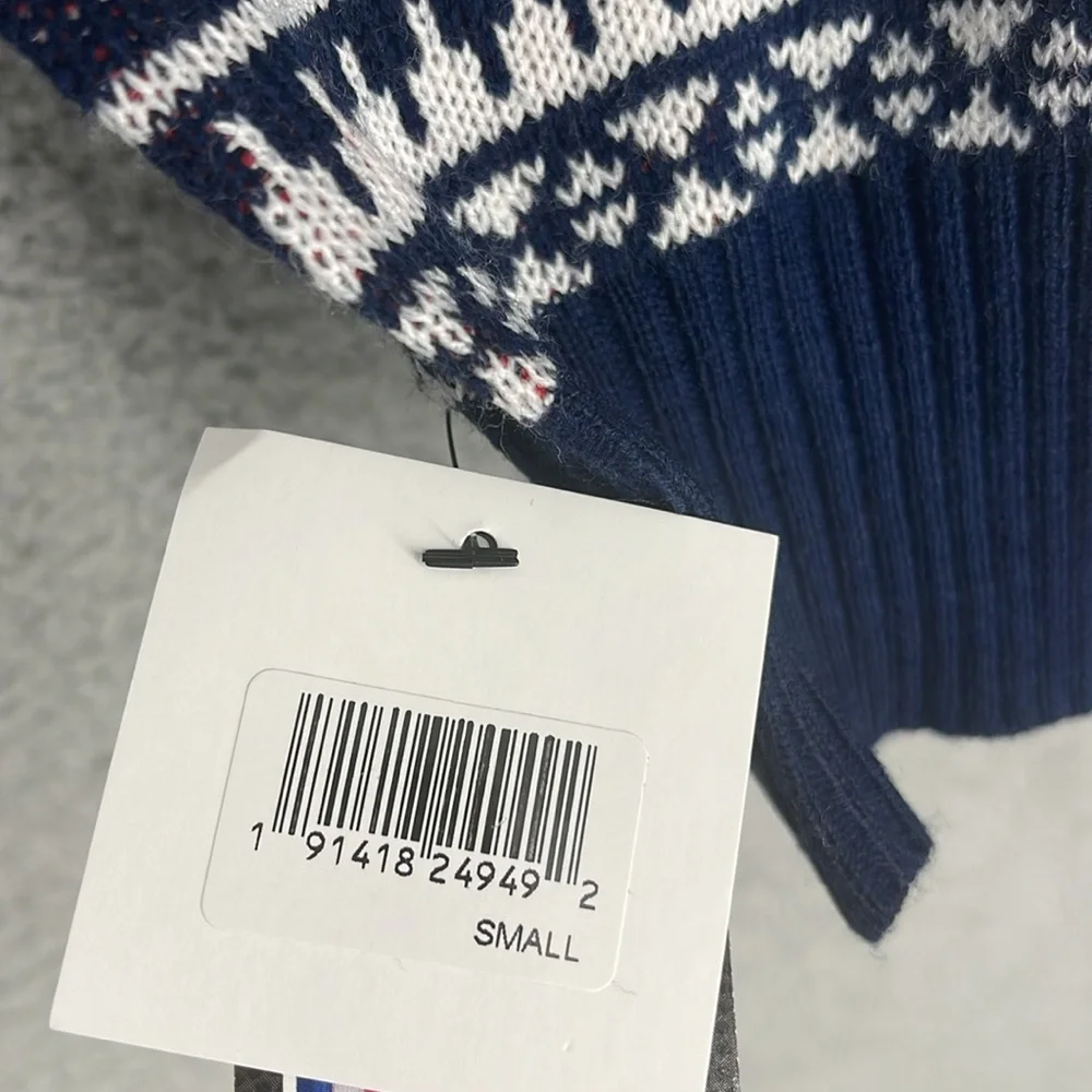 NFL New England Patriots v-neck long sleeve sweater men’s small pullover stretch - Picture 8 of 14